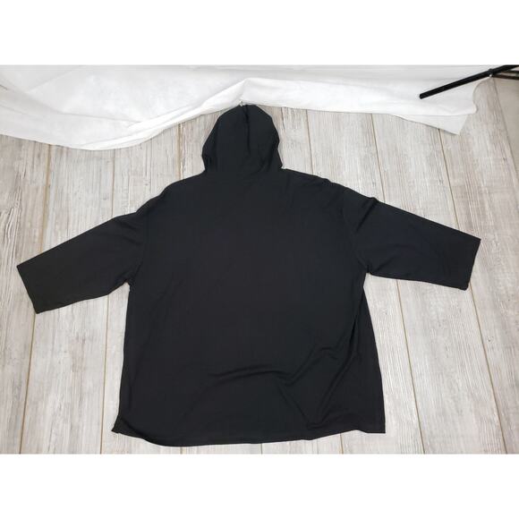 Transparente Black Hooded Pointed Hood Tunic Size Small 3/4 Sleeve - Picture 8 of 8